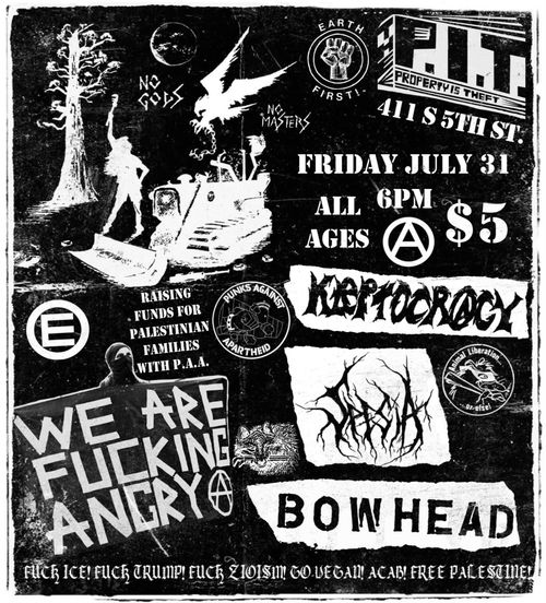 Punks Against Apartheid w/ Spesia/Bowhead/Kleptocracy!